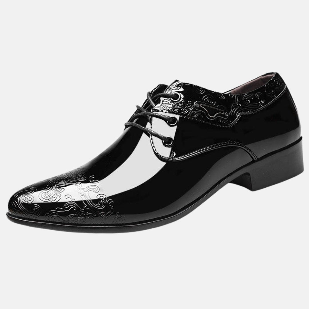 Schnürschuhe Herren mit Arch Support – Elegante Derby-Schnürschuhe in glänzendem Lackleder für formelle Anlässe 4