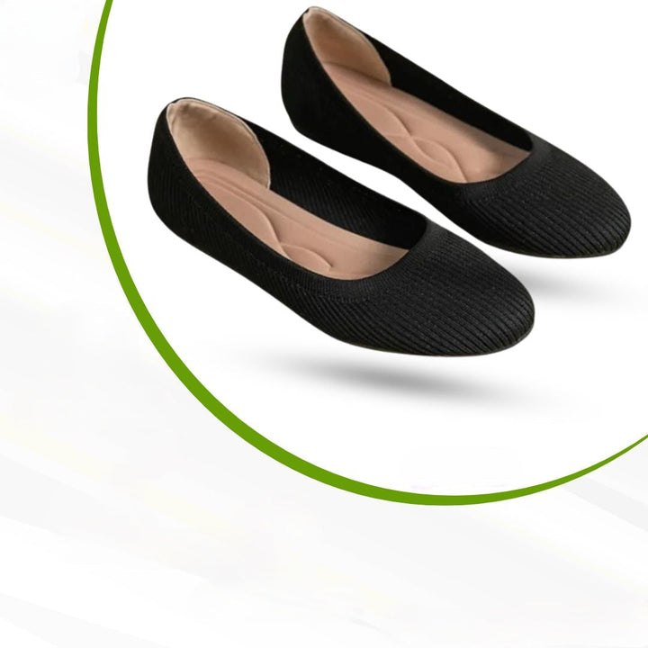 Schwarze Ballerinas Damen mit Arch Support – Bequeme Ballerina Schuhe für Alltag und Frühling 0