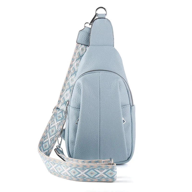 Lily | Dame Geometrisk Skulderrem Læder Crossbody Sling Taske
