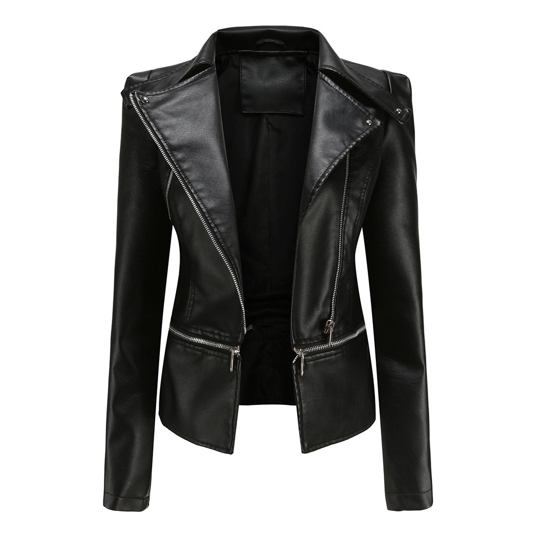 Slim fit bikerjakke til kvinder | Casual 0