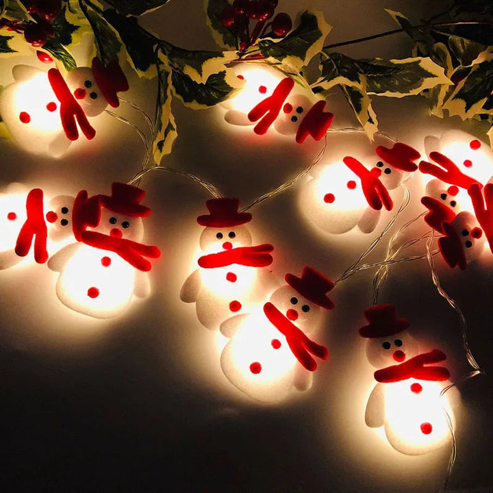 SnowmanGlow | Plysj snemand lyskæder til julefester 1