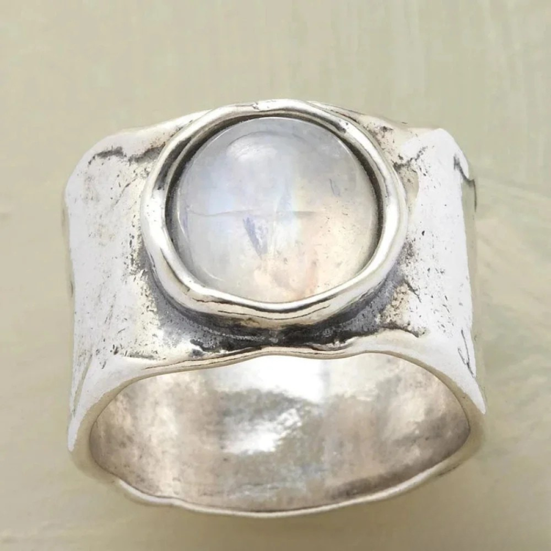 Sølvring med månesten – Elegant Smykke 0