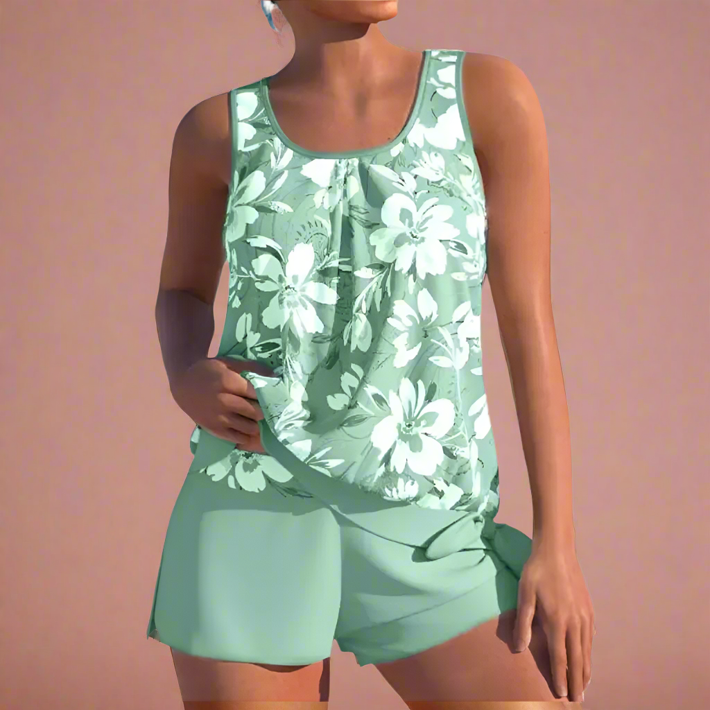 Sommersæt Til Kvinder - Blomstret Top Og Shorts, Elegant Og Komfortabelt Outfit Til Varme Dage 0