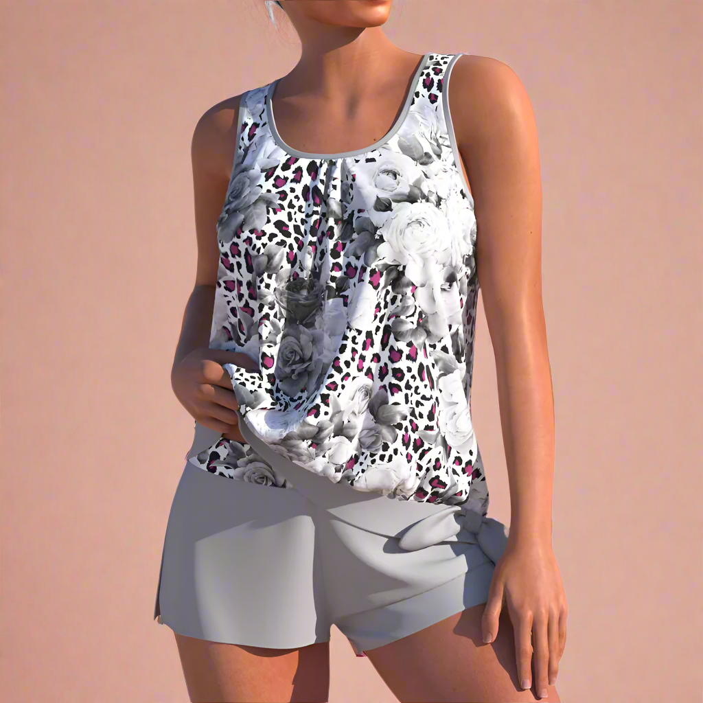 Sommersæt Til Kvinder - Blomstret Top Og Shorts, Elegant Og Komfortabelt Outfit Til Varme Dage 1