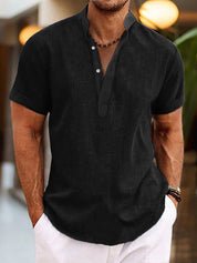 Stilfuld V-hals Poloshirt til Mænd - Elegant og Komfortabel T-shirt til Hverdagsbrug 3