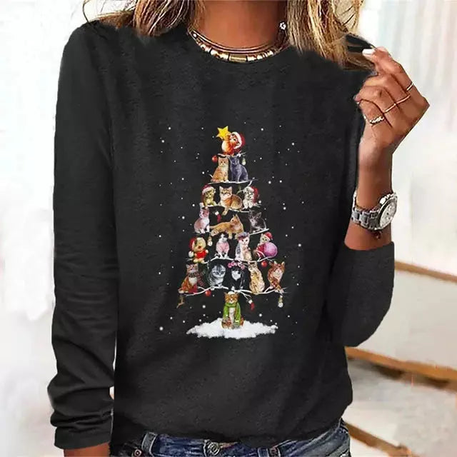 Stilfuld langærmet T-shirt til kvinder i moderne design og behageligt stof 1
