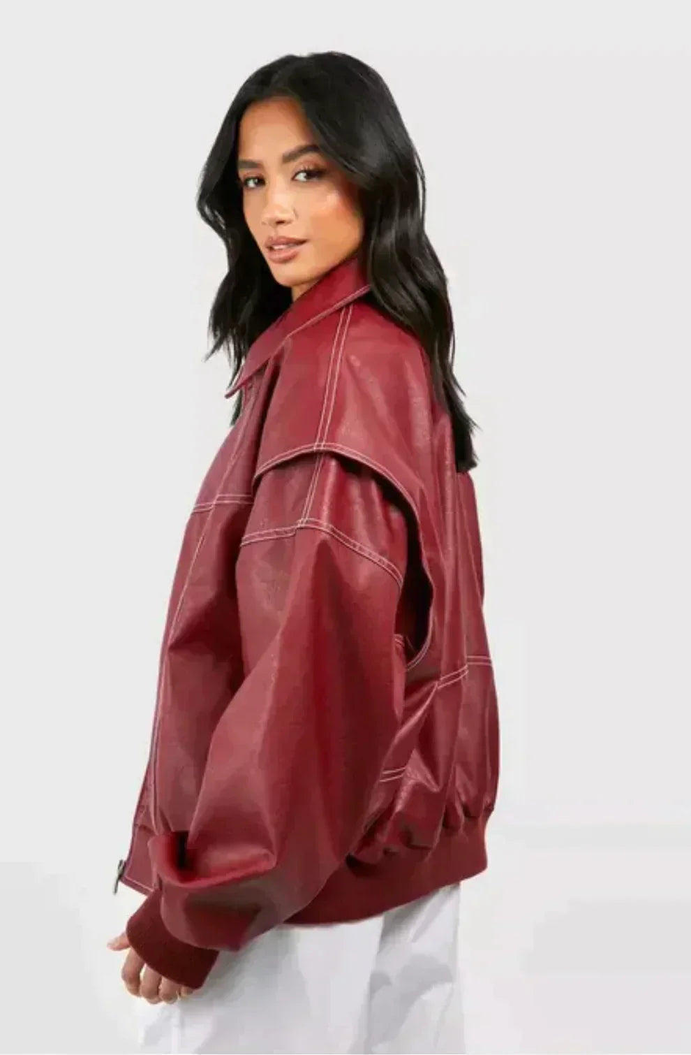 Stilfuld rød damejakke | Oversized 1