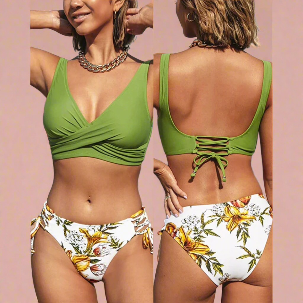 Stilfuldt Bikinisæt med Wrap Top og Justerbare Trusser til Sommeren 3