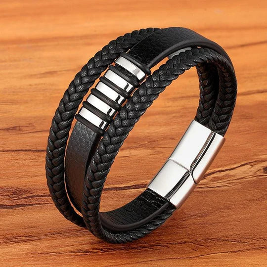 Stilfuldt Læderarmbånd til Mænd med Magnetisk Lås – Justerbart Design i Ægte Læder 1