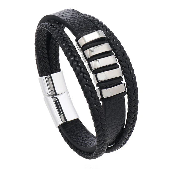 Stilfuldt Læderarmbånd til Mænd med Magnetisk Lås – Justerbart Design i Ægte Læder 4