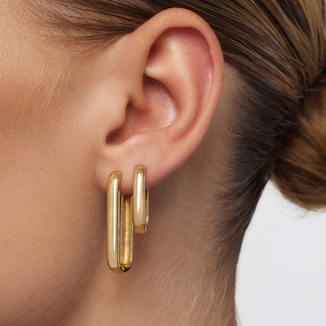 Store guld hoop øreringe – Elegant Smykker 1