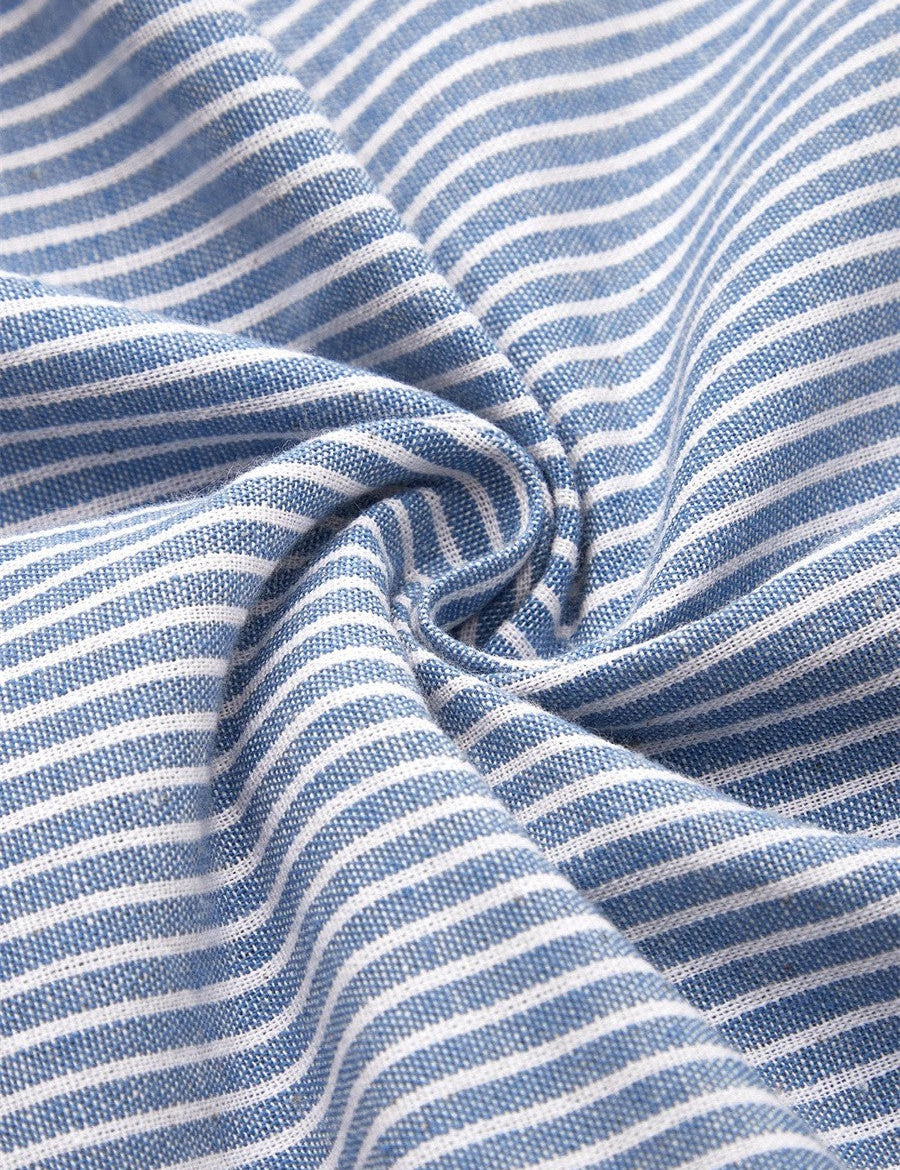 Stribet Midi Kjole med Knapper til Kvinder - Elegant og Komfortabel til Sommeren 2