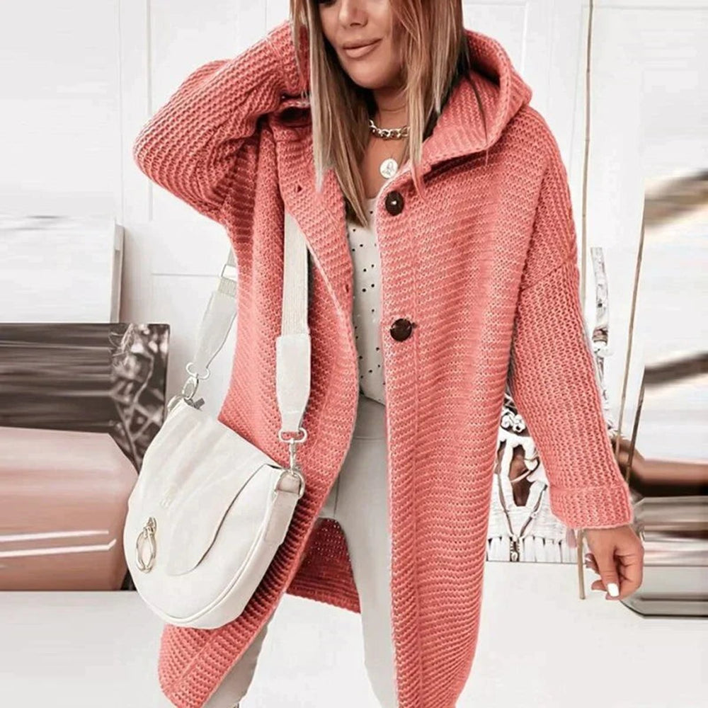 Strickjacke Damen Lang Mit Kapuze Oversized Warm – Elegante Cardigan Für Übergang Und Winter 1