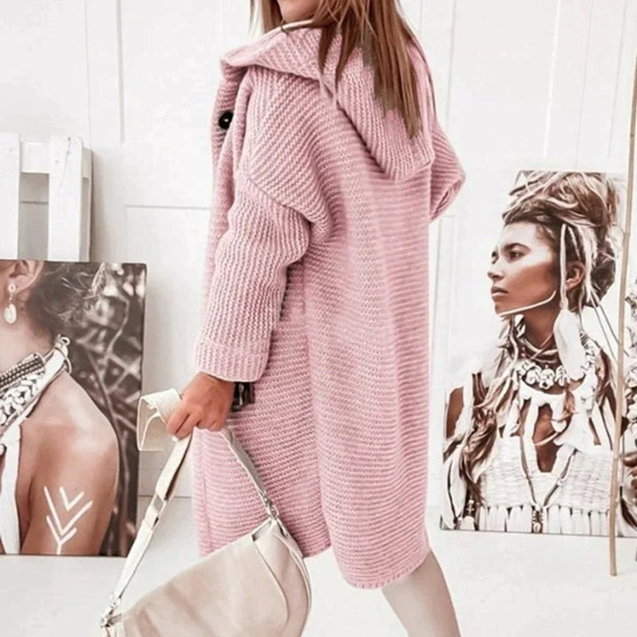 Strickjacke Damen Lang Mit Kapuze Oversized Warm – Elegante Cardigan Für Übergang Und Winter 3