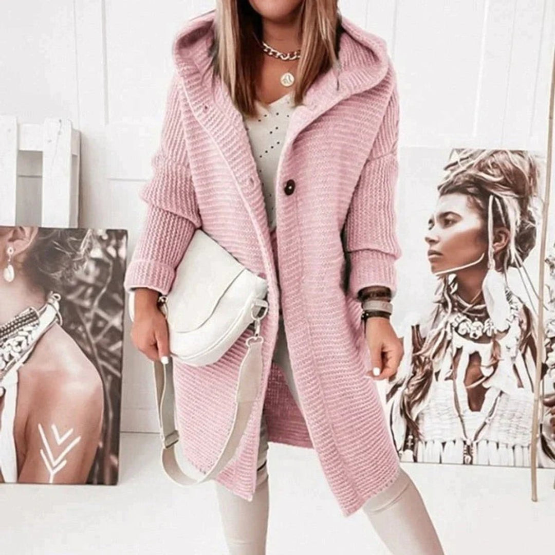 Strickjacke Damen Lang Mit Kapuze Oversized Warm – Elegante Cardigan Für Übergang Und Winter 6