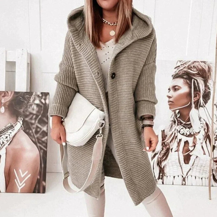 Strickjacke Damen Lang Mit Kapuze Oversized Warm – Elegante Cardigan Für Übergang Und Winter 9