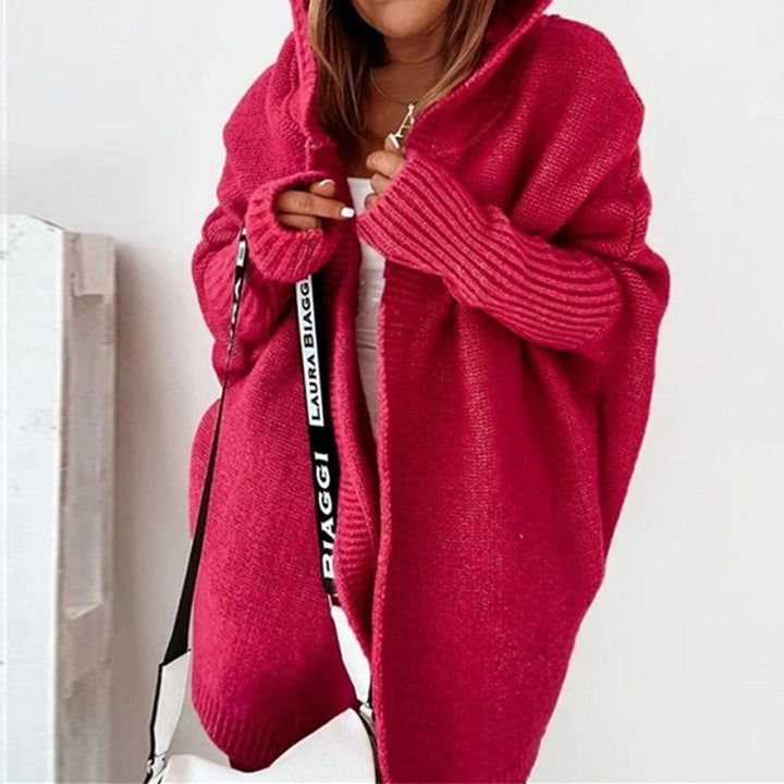 Strickjacke Damen Oversized Mit Kapuze & Fledermausärmeln – Modischer Cardigan Für Herbst Und Winter 11