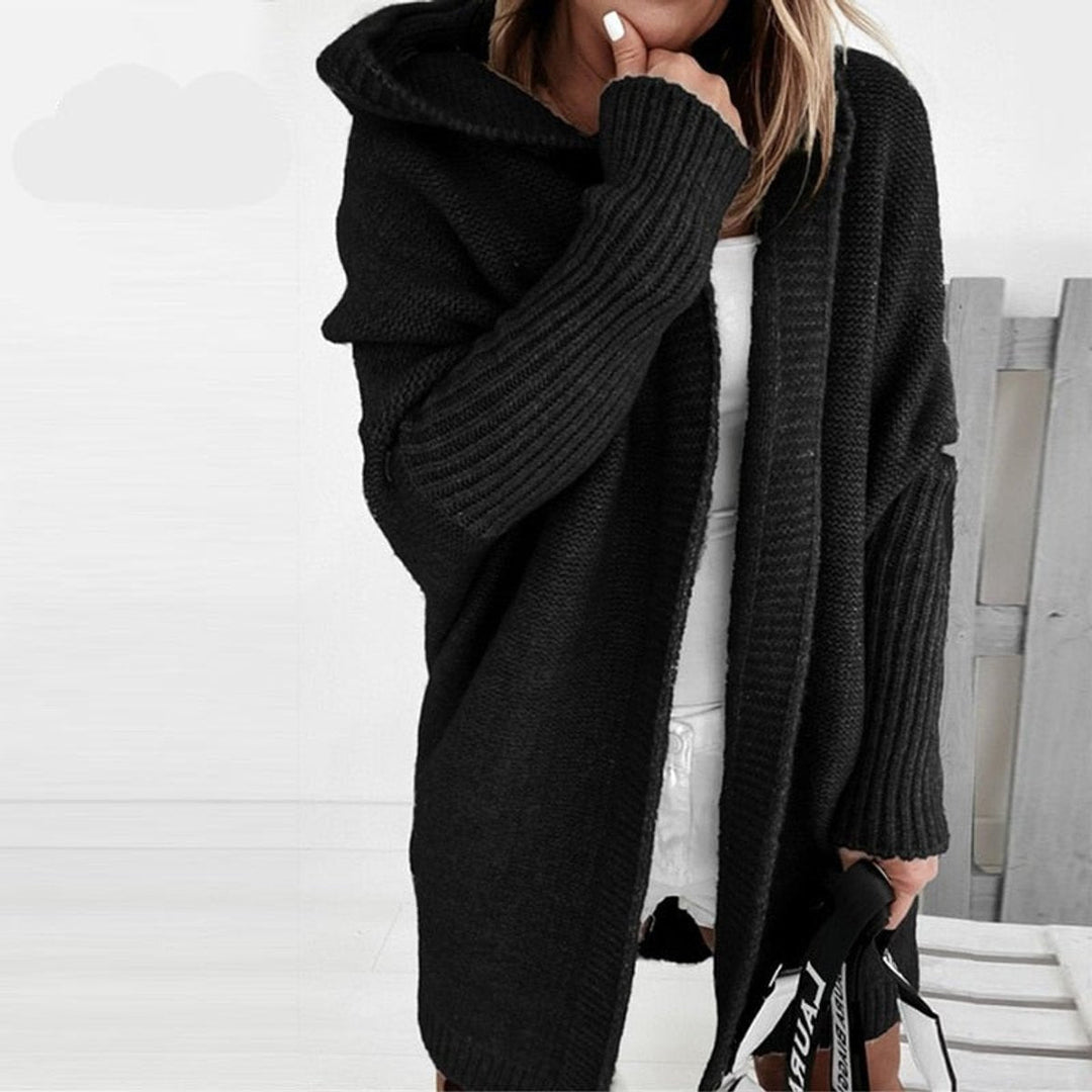 Strickjacke Damen Oversized Mit Kapuze & Fledermausärmeln – Modischer Cardigan Für Herbst Und Winter 3