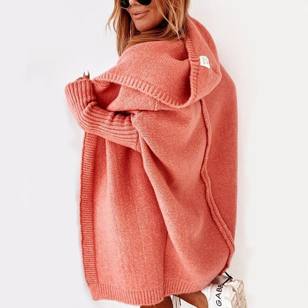 Strickjacke Damen Oversized Mit Kapuze & Fledermausärmeln – Modischer Cardigan Für Herbst Und Winter 5