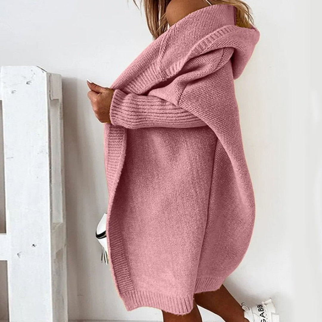 Strickjacke Damen Oversized Mit Kapuze & Fledermausärmeln – Modischer Cardigan Für Herbst Und Winter 7