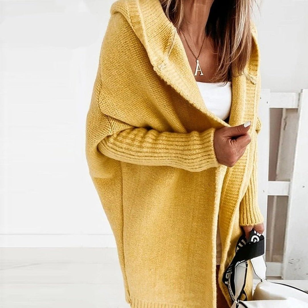 Strickjacke Damen Oversized Mit Kapuze & Fledermausärmeln – Modischer Cardigan Für Herbst Und Winter 8