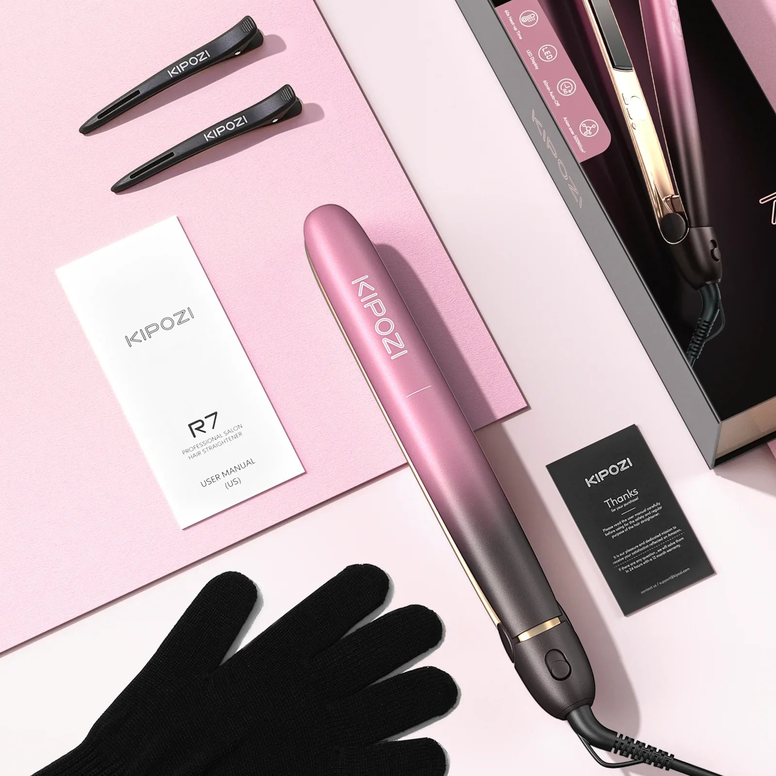 StyleLux - Rose Gold Hårglattejern og krøllejern 4