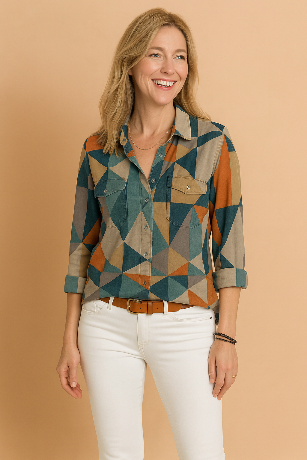 Tessa | Kunstnerisk bluse med et markant mønster 0