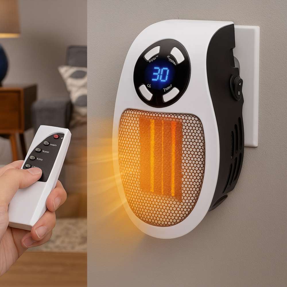ThermoWave | Vægmonteret keramisk varmelegeme med fjernbetjening og hurtig opvarmning 0