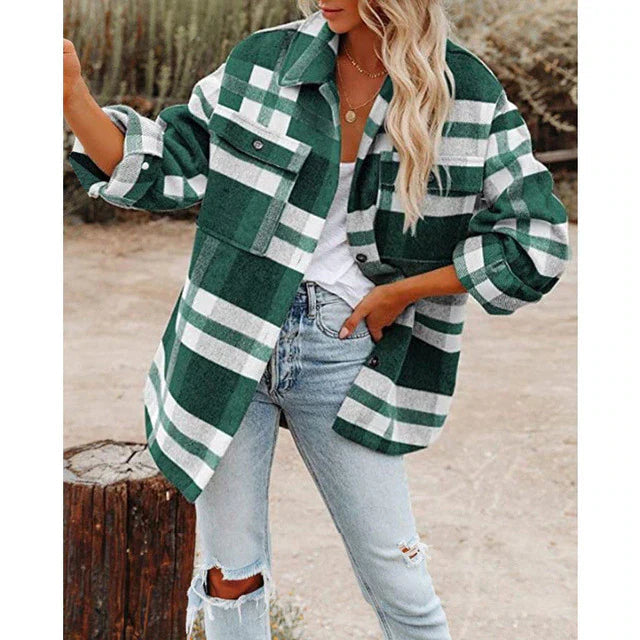 Tin | Klassisk ternet damejakke | Plus size 3