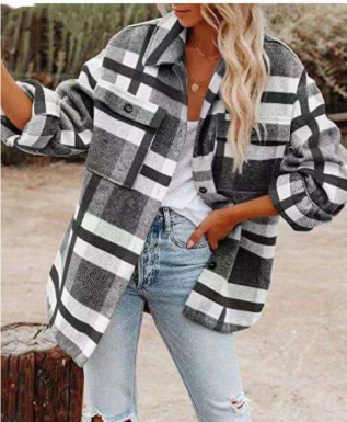 Tin | Klassisk ternet damejakke | Plus size 5