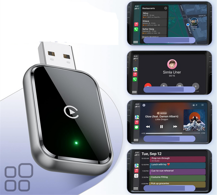 Trådløs CarPlay-adapter – Mini USB og USB-C-konverter fra kablet til trådløs forbindelse 2