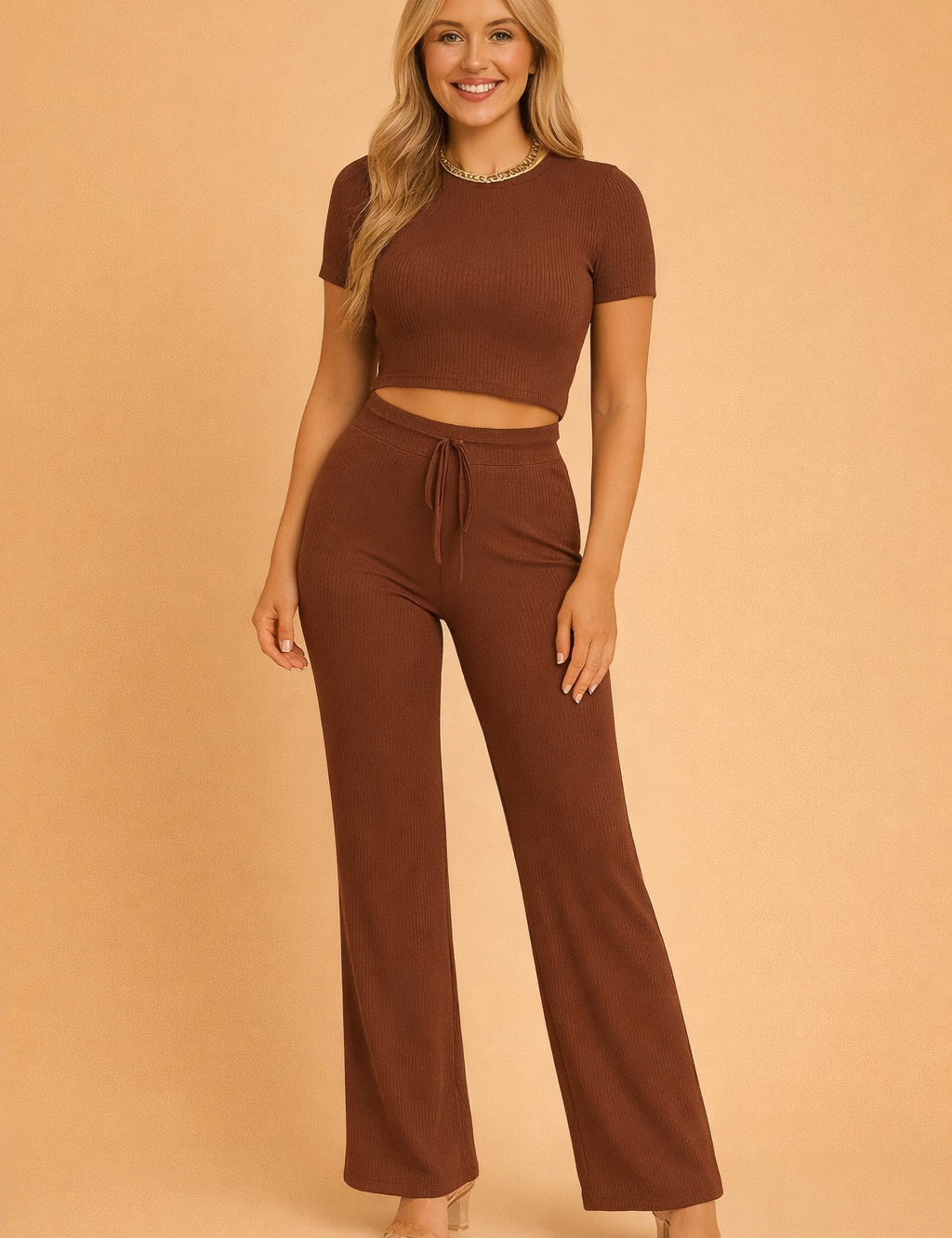 Roxy | Todelt sæt med crop top og højtaljede bukser
