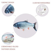 USB-opladning Interaktiv kattelegetøj Fisk 3