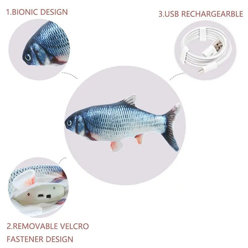 USB-opladning Interaktiv kattelegetøj Fisk 3