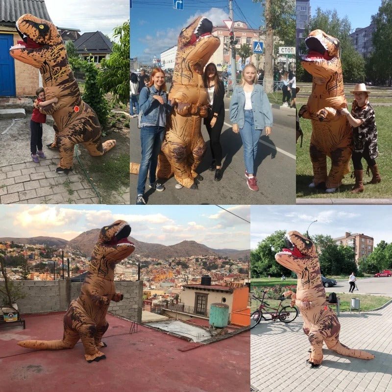 Unikt oppusteligt dinosaurkostume til voksne - Ultimativt T-REX-kostume til festantræk 1