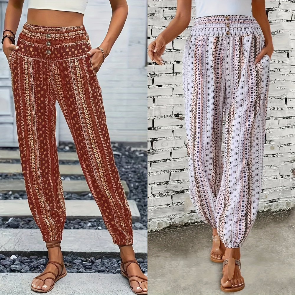 Faye | Høj Talje Printbuks – Instant Boho Vibe