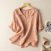 Vintage-Inspireret Bluse med Knap Detalje til Kvinder - Elegant og Alsidig til Ethvert Look 1