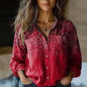 Vintage Boho Bluse til Kvinder - Let, Luftig og Unik Sommerstil med Intrikate Mønstre og Flare Ærmer 0