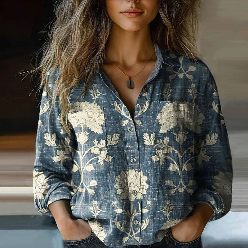 Vintage Boho Bluse til Kvinder - Let, Luftig og Unik Sommerstil med Intrikate Mønstre og Flare Ærmer 2