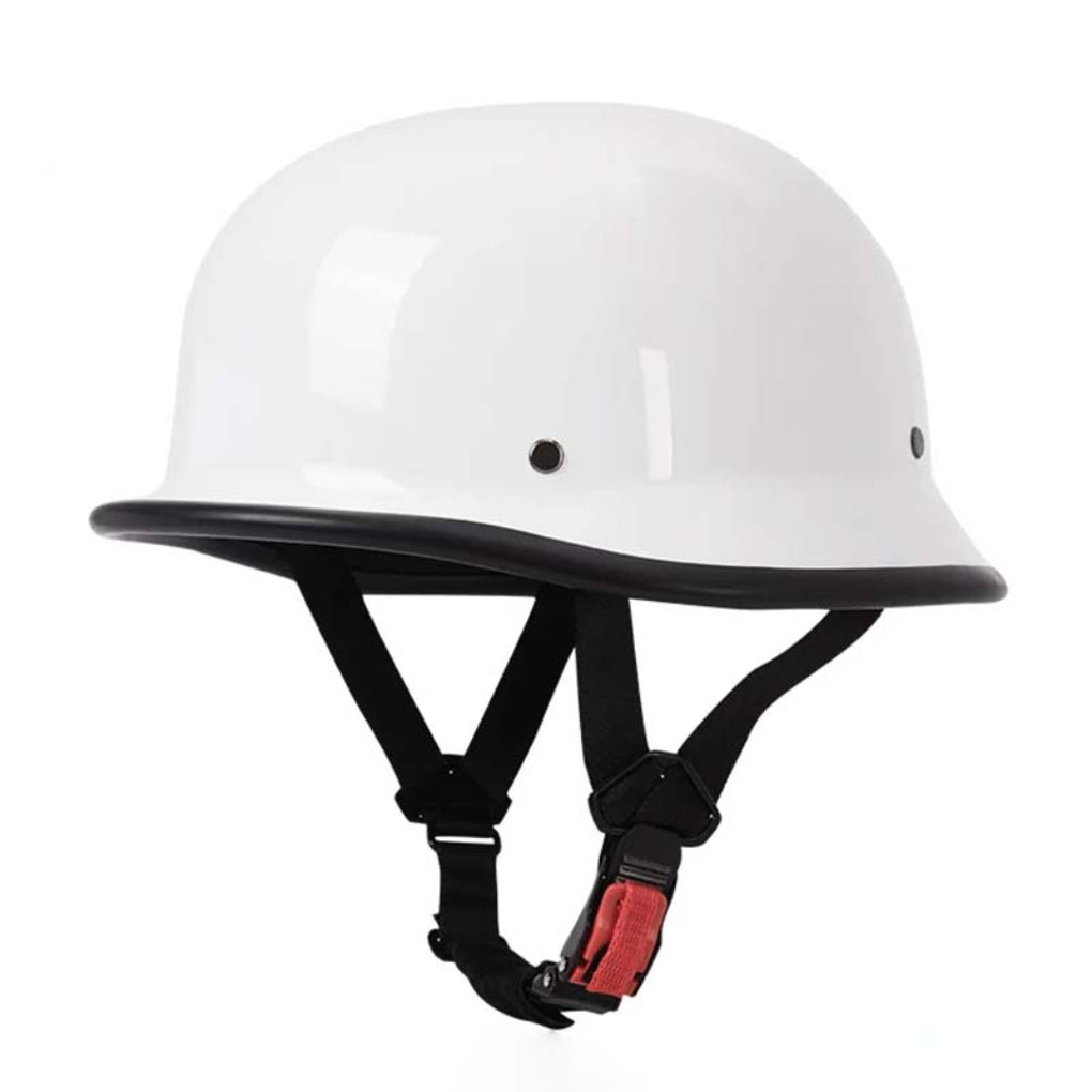 Vintage Motorcykel Hjelm med Justerbar Pasform og Høj Sikkerhed – Sort og Brun Retro Design 1