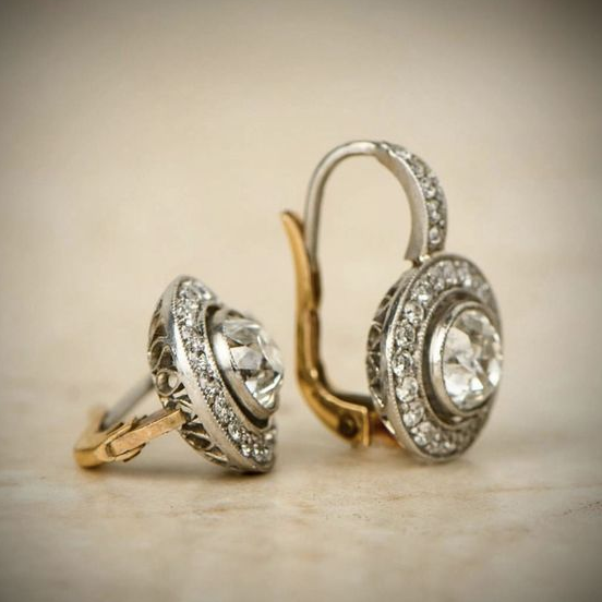 Vintage sølvøreringe med cubic zircons – Elegant Jewelry 0
