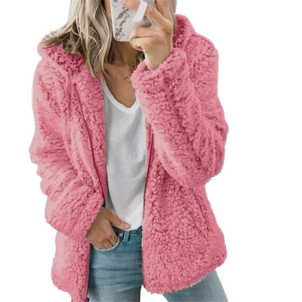 Vinter teddy fleecejakke dame | Lang 0