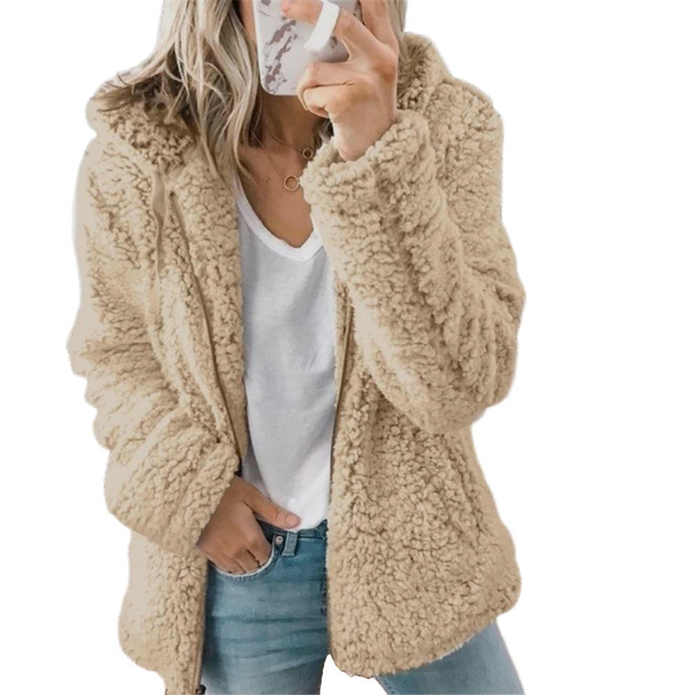Vinter teddy fleecejakke dame | Lang 2