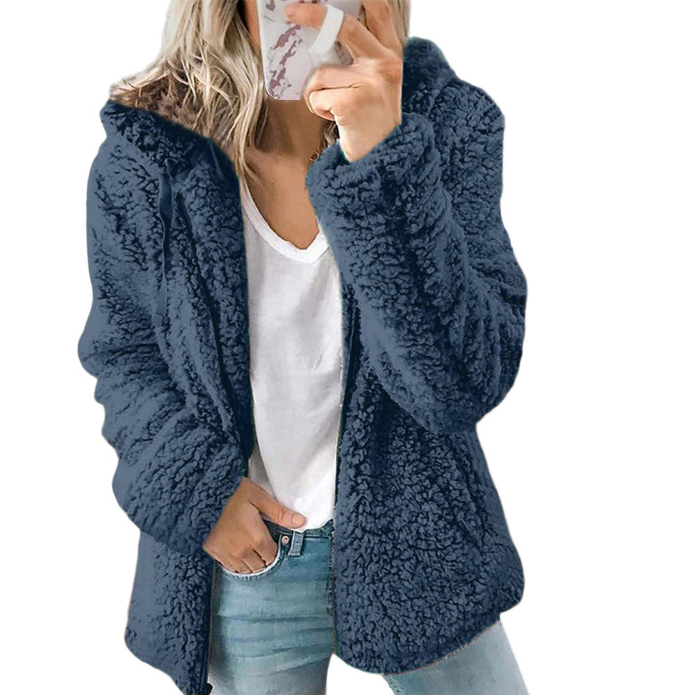 Vinter teddy fleecejakke dame | Lang 5