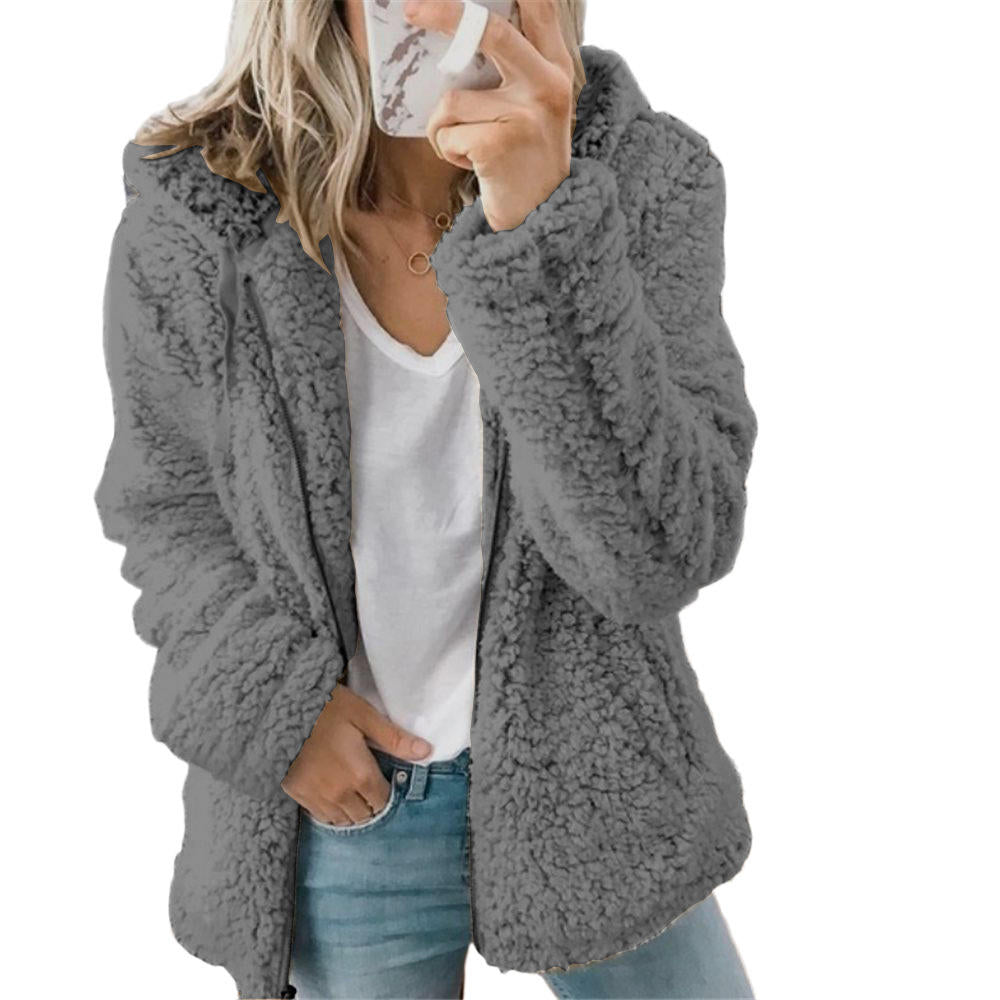 Vinter teddy fleecejakke dame | Lang 6