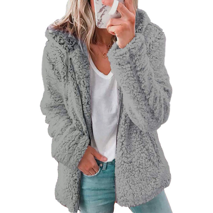 Vinter teddy fleecejakke dame | Lang 9