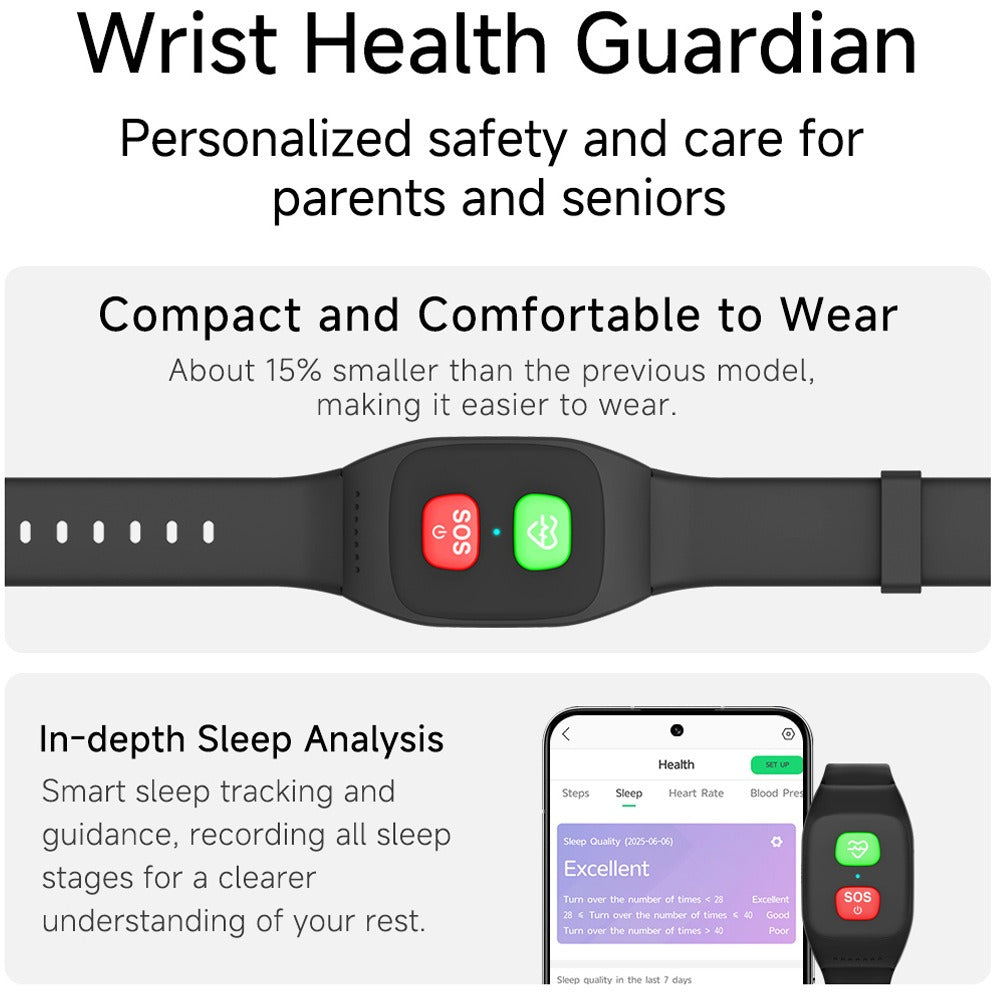 Ældre GPS Smartwatch – 4G SOS Tracker, sundhedsovervågning og nødalarmer
