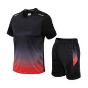 Dynamisk sports-T-shirt og shortssæt – åndbart og behageligt til aktive dage