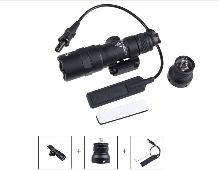 Taktisk lommelygte med dobbeltfunktionsfjernbetjeningsafbryder - Jagtlygte med AXON dobbeltfjernbetjeningsafbryder, M300 M600 passer til 20 mm skinner til airsoft-professionelle