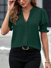 Maria | Elegant bluse med rynkede ærmer